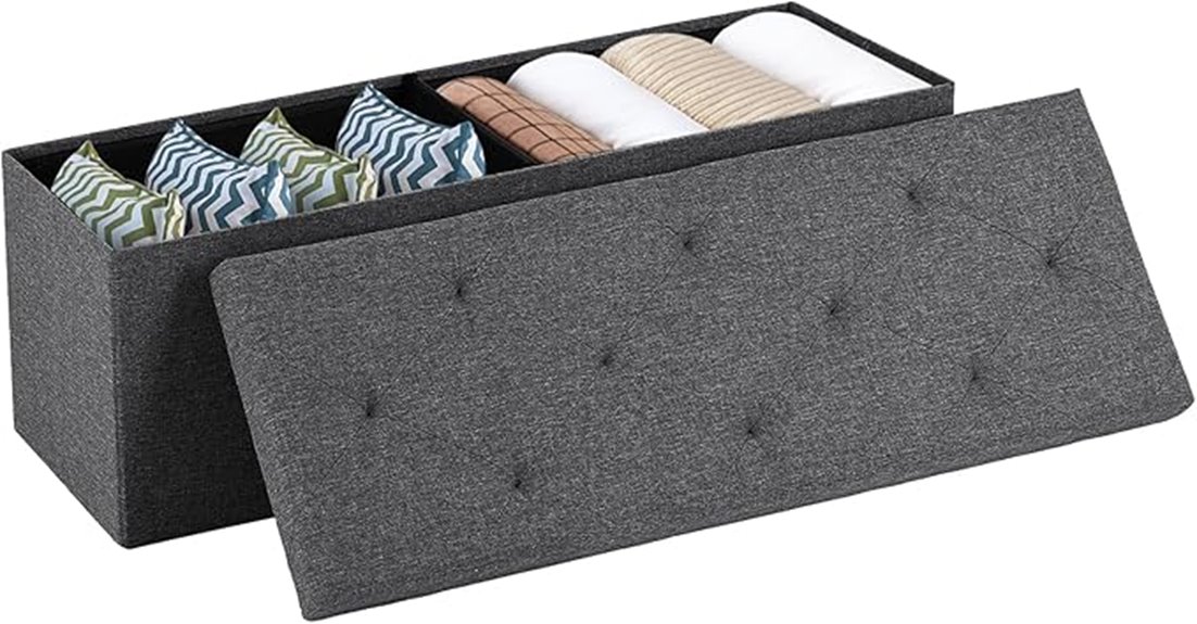 foldable storage ottoman design
