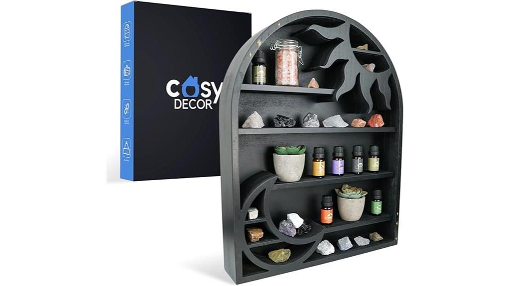 gemstone and plant shelf