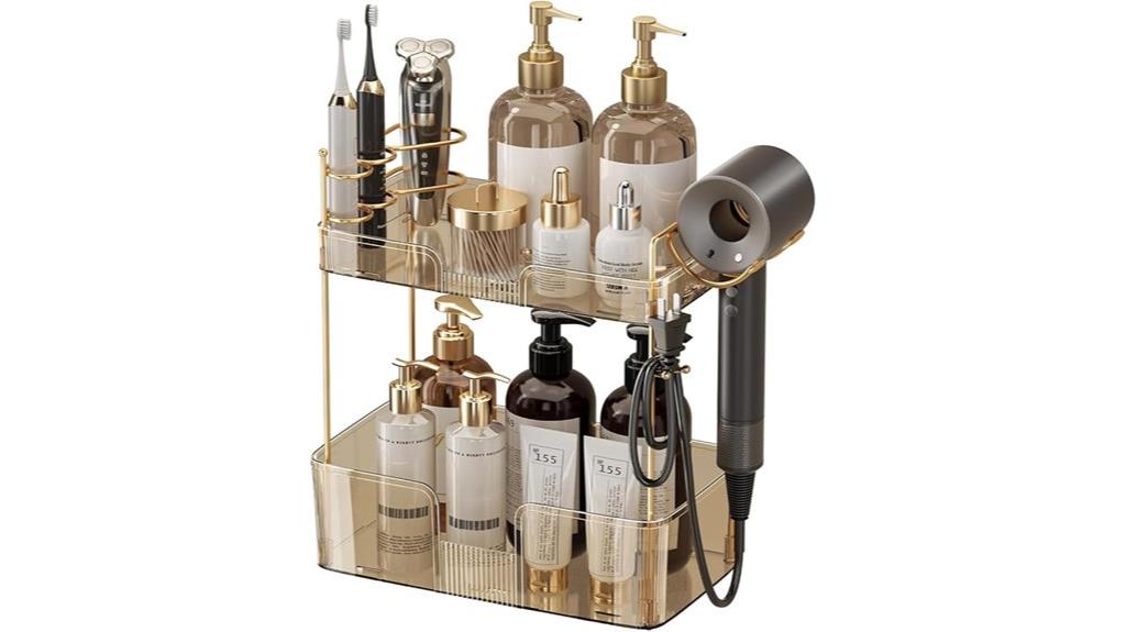 gold two tier organizer