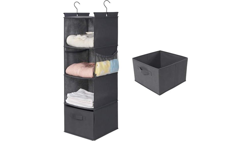 grey 4 shelf closet organizer