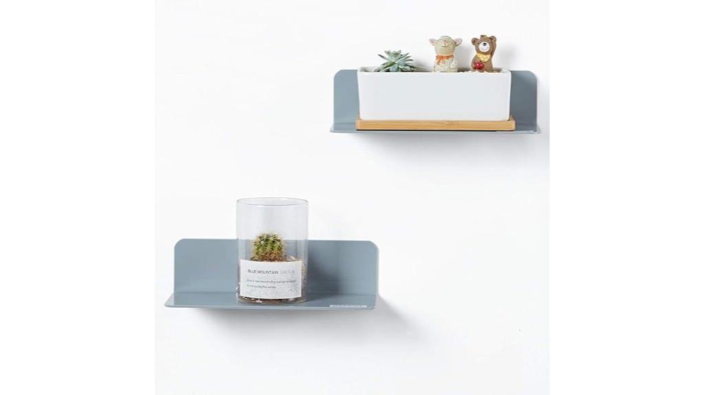 grey acrylic floating shelves