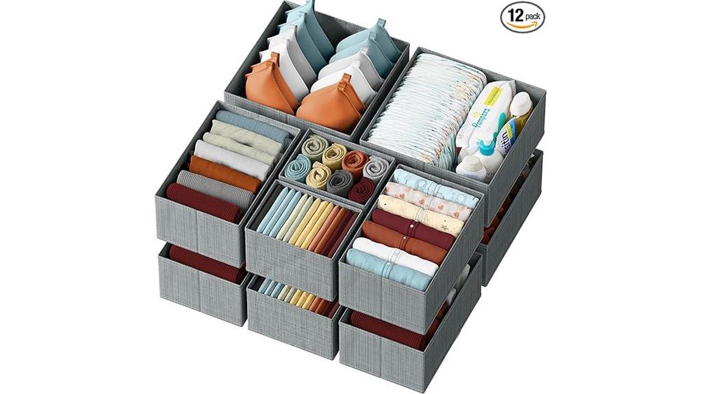 grey clothes drawer organizer