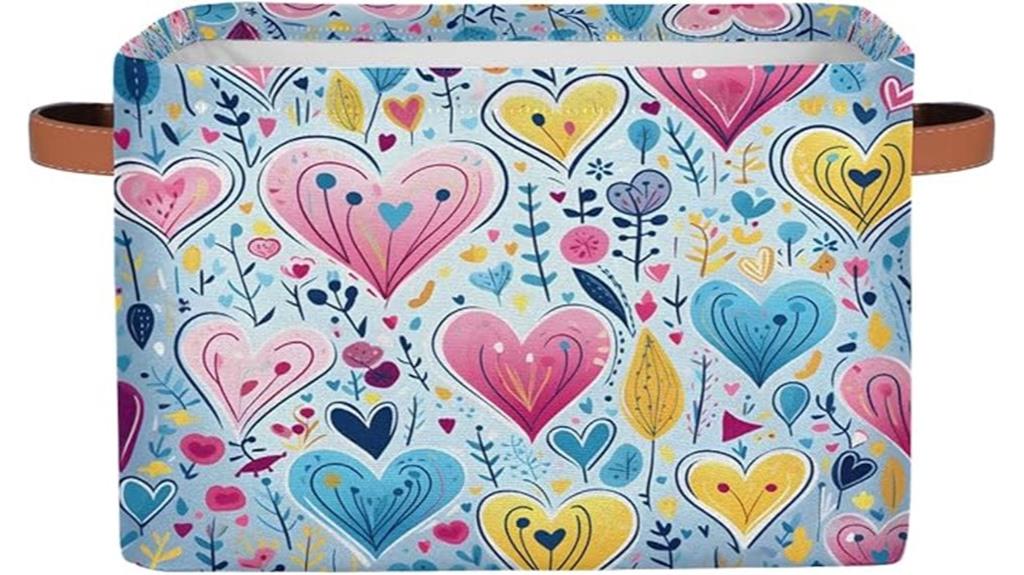 hand drawn heart basket