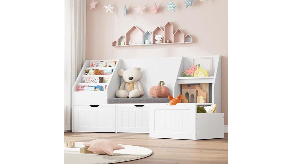 kids bookshelf with nook