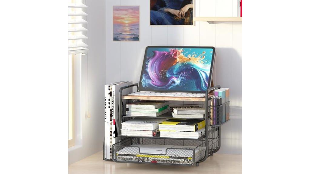 large wooden desk organizer