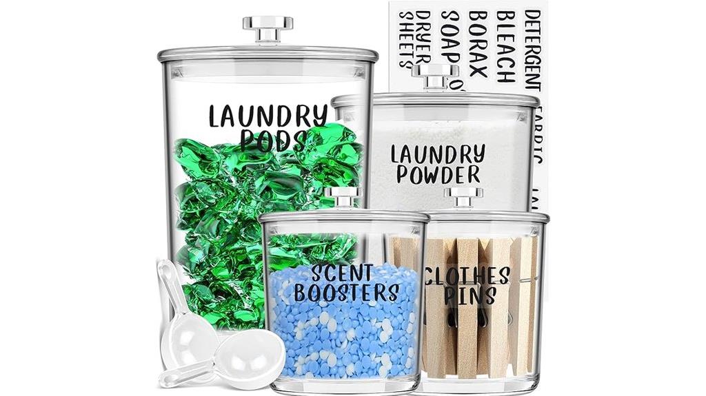 laundry organization storage jars