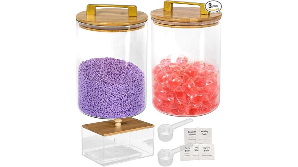 laundry room glass jars
