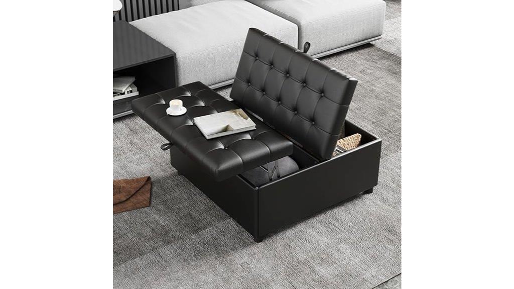 leather storage ottoman square