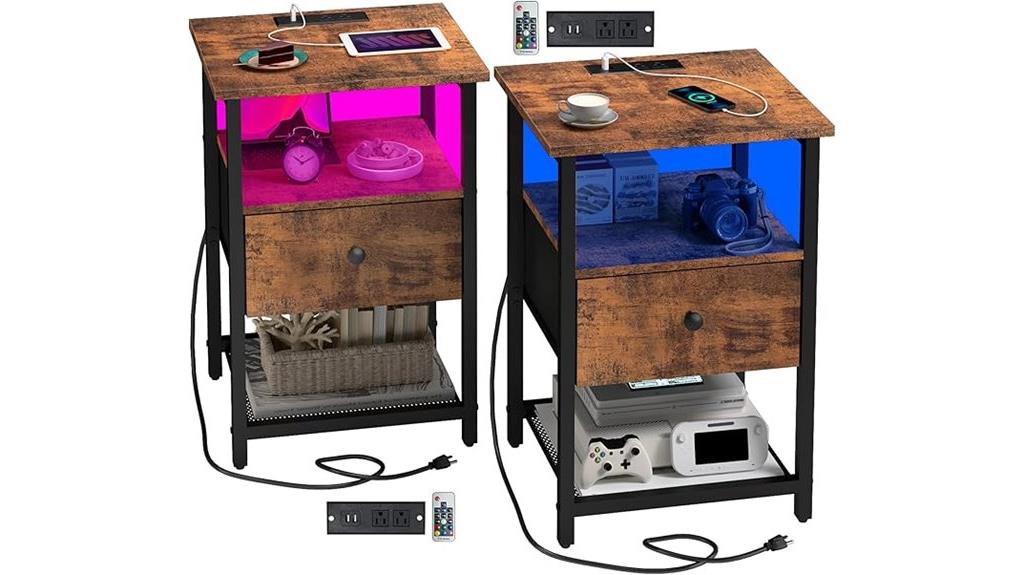 led nightstands with chargers