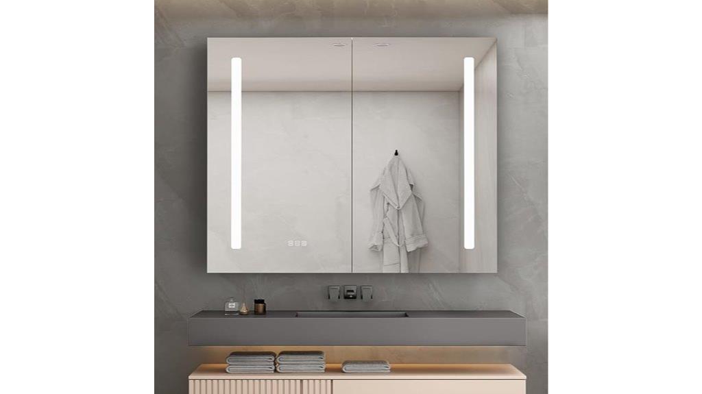 lighted medicine cabinet mirror