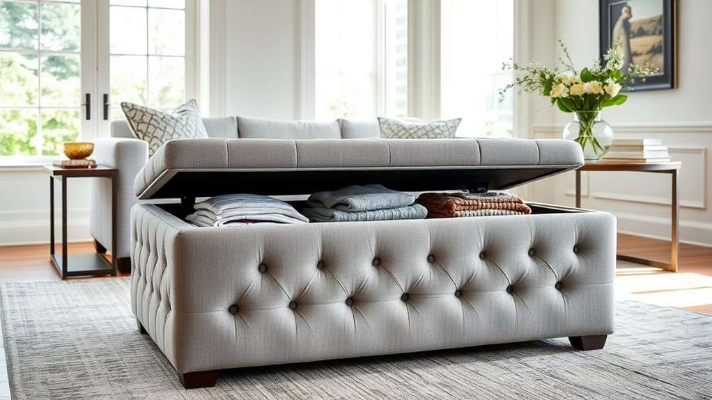 living room ottoman storage selection