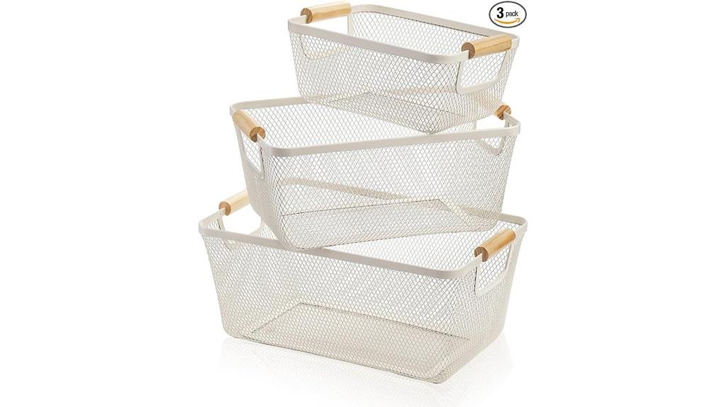 metal mesh baskets set