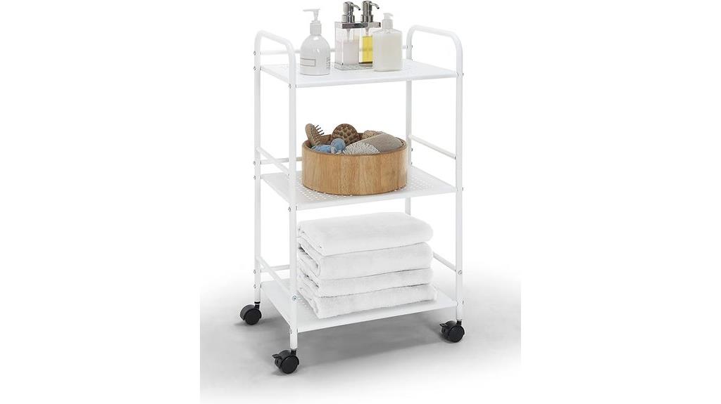 minimalist rolling shelf cart