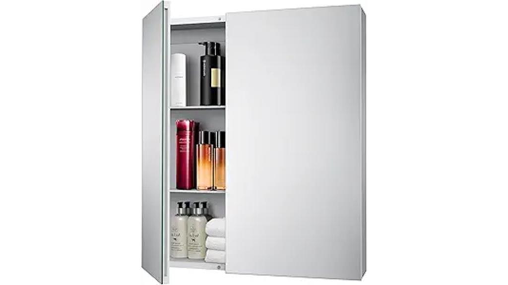 mirror with adjustable shelves