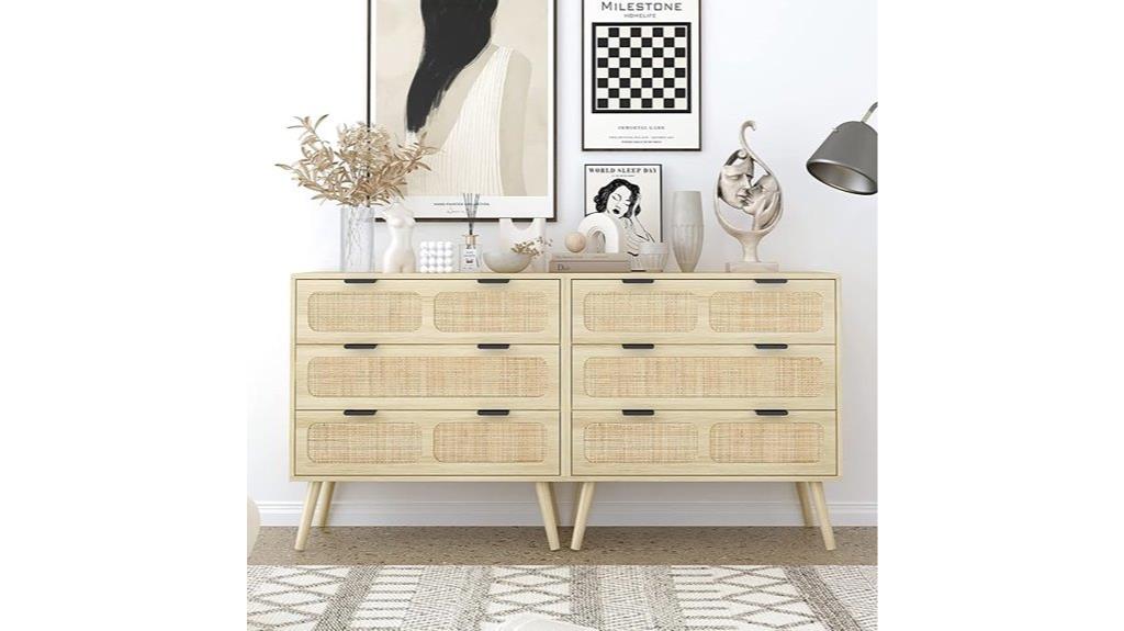 modern rattan dresser chest