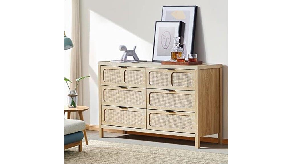 modern rattan dresser chest