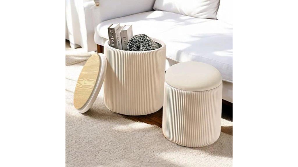 multifunctional round storage ottomans