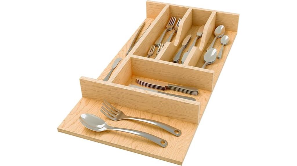 natural maple utensil organizer