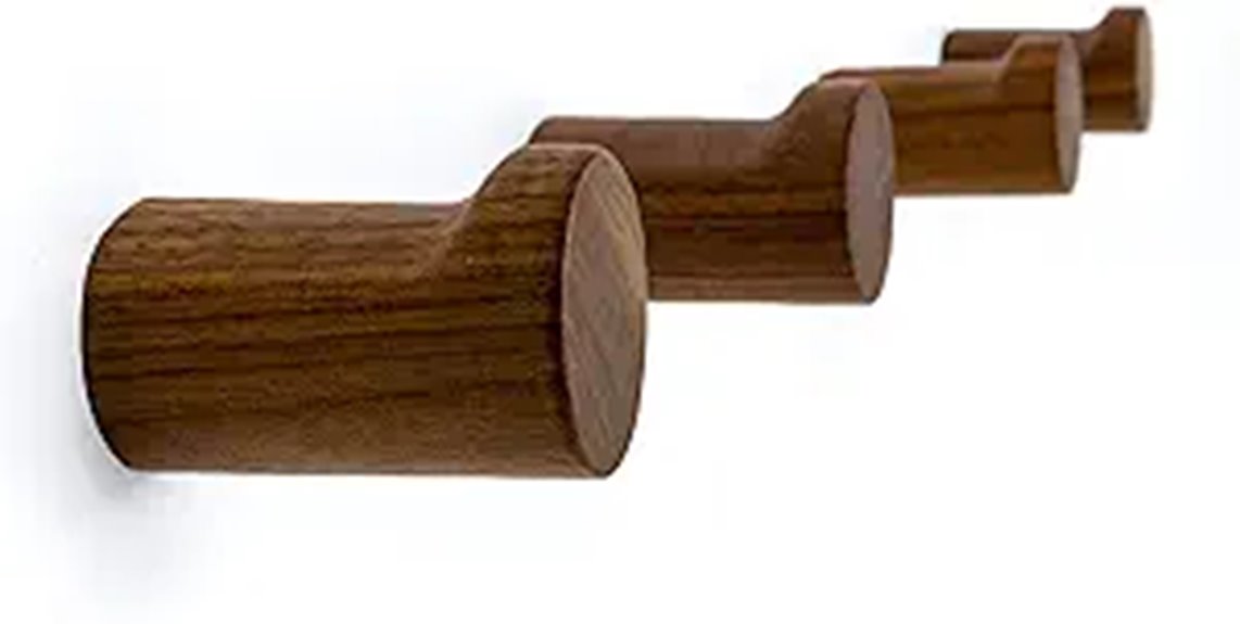 natural wooden wall hooks