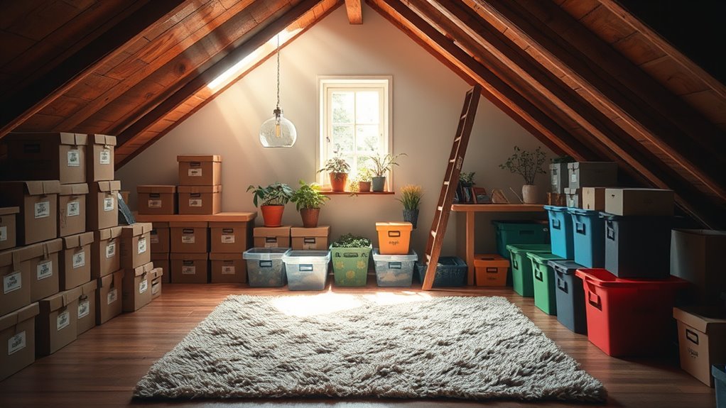 organize and declutter attic