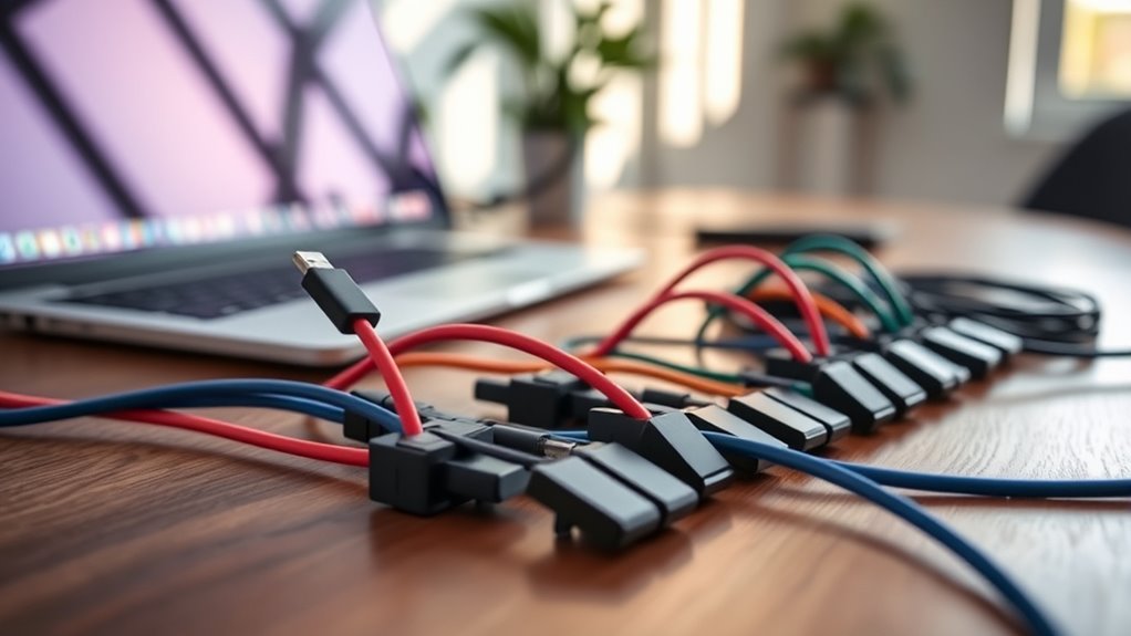 organize cables with clips