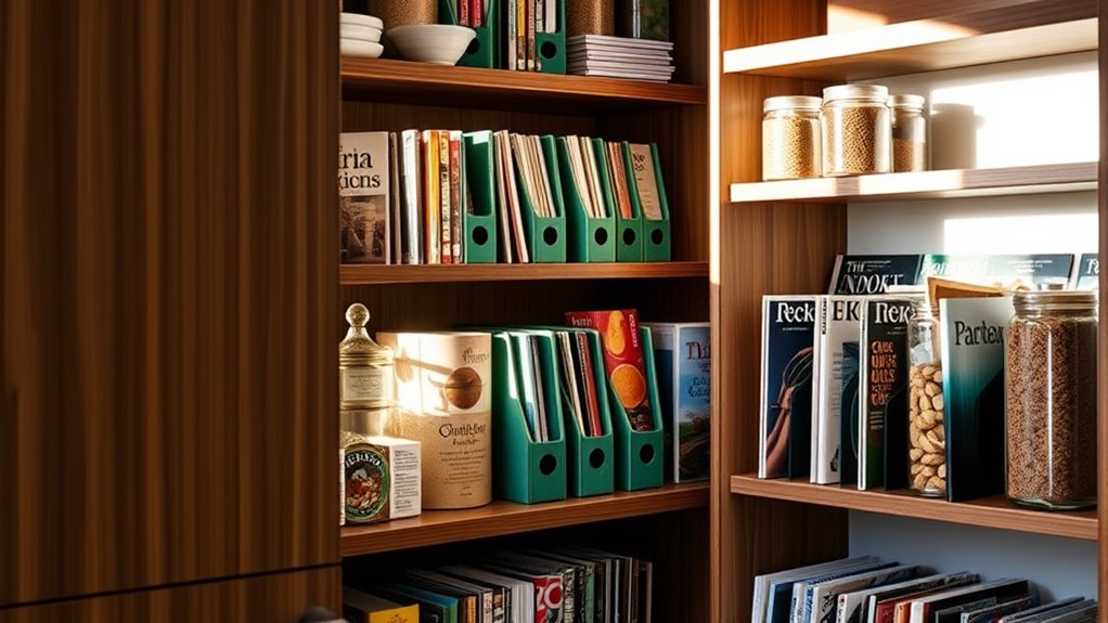 organized pantry with holders