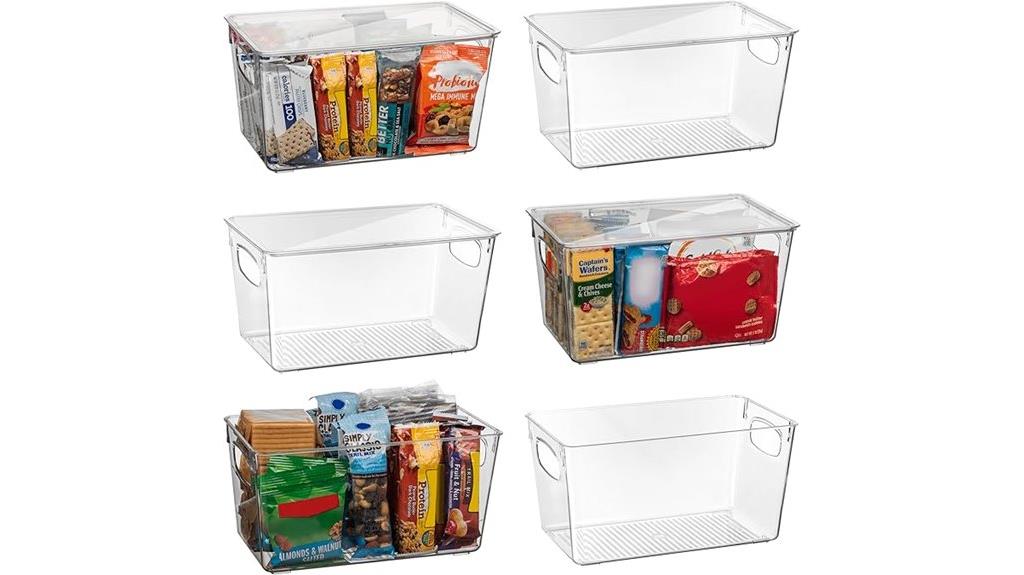 plastic pantry storage bins