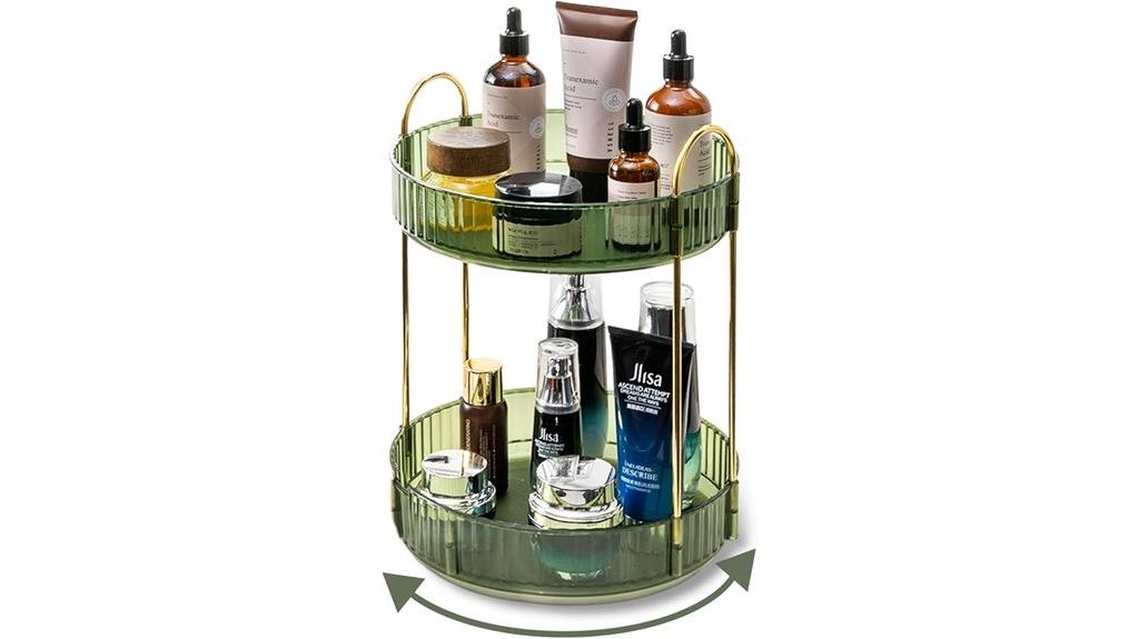 revolving two tier makeup organizer