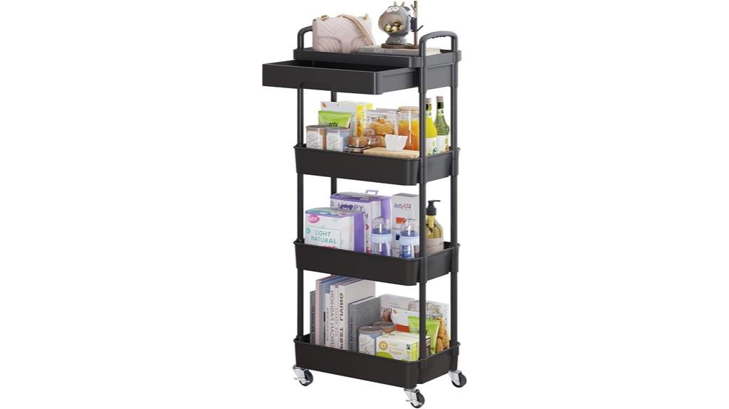 rolling utility cart drawer