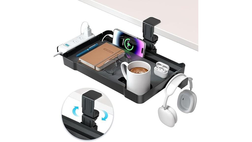 rotating clamp on desk organizer