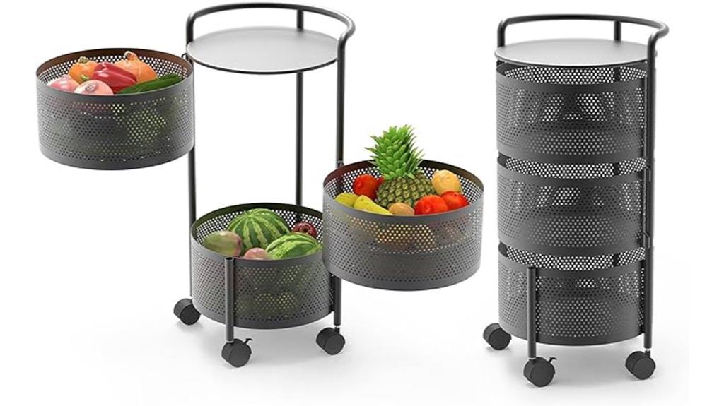 rotating kitchen storage shelves