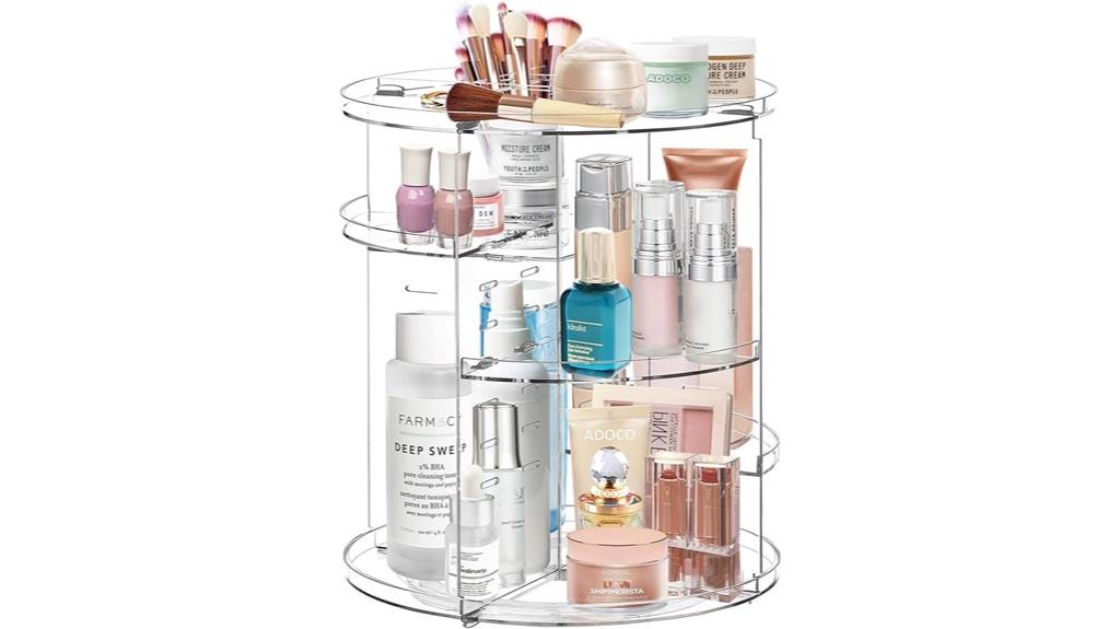 rotating makeup storage solution