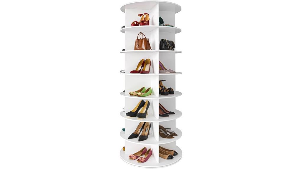 rotating shoe storage tower