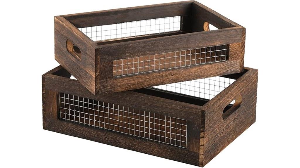 rustic nesting storage boxes