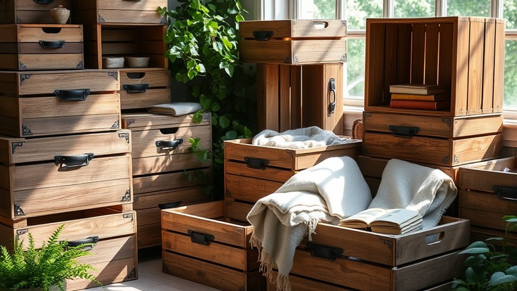 rustic storage crate selection