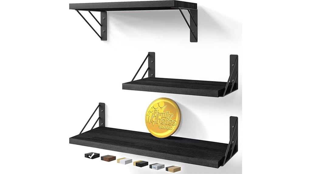rustic wood floating shelves