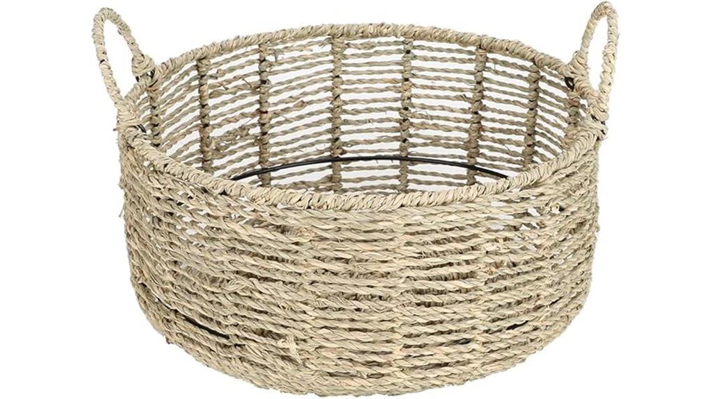 seagrass round storage basket