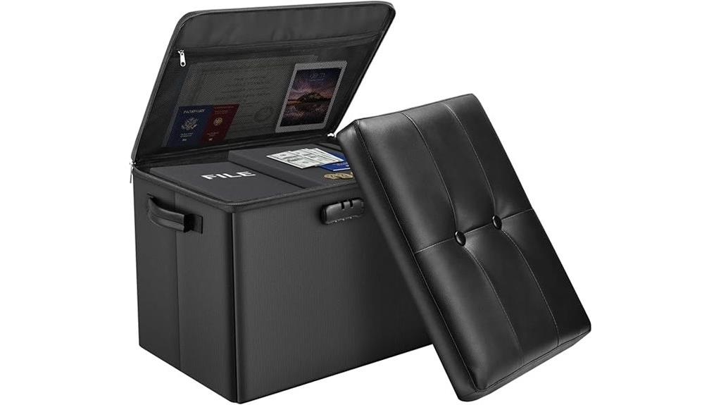 secure fireproof storage ottoman