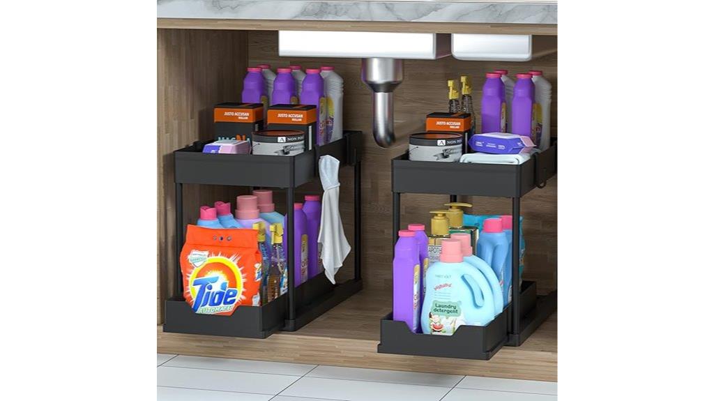 sliding basket under sink