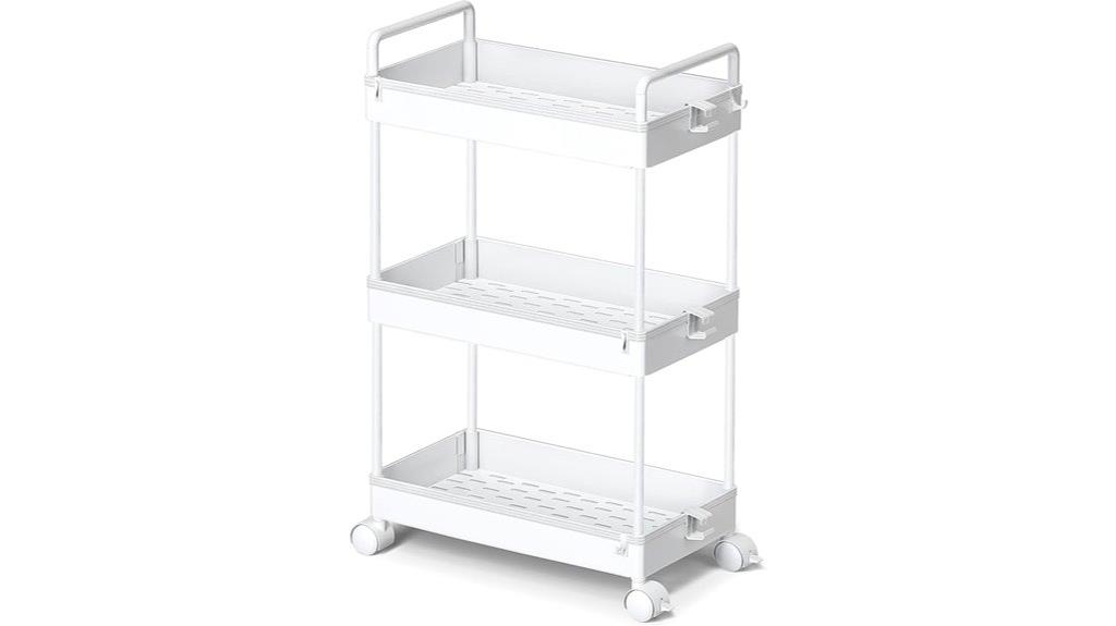 slim rolling storage cart