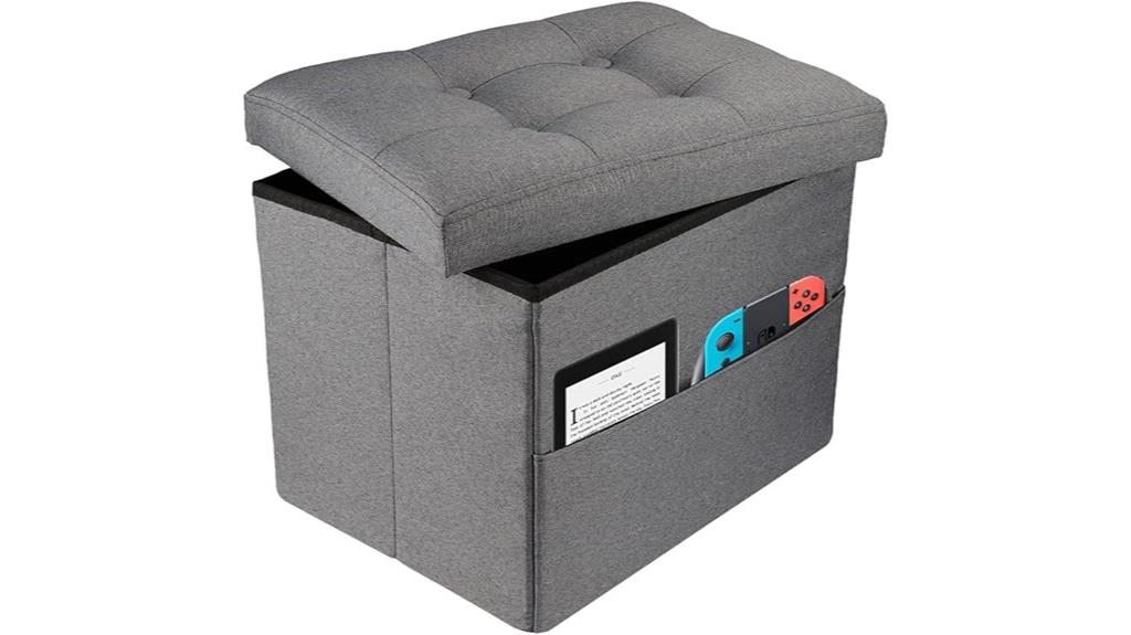 small grey storage ottoman