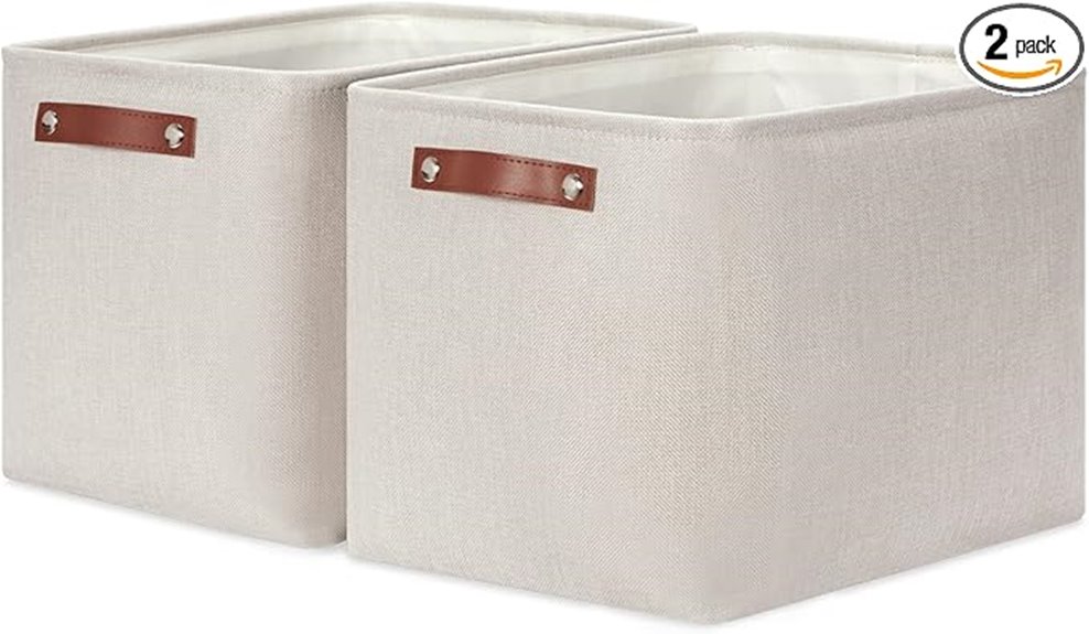 spacious canvas storage baskets