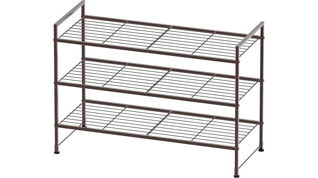 stackable bronze shoe rack