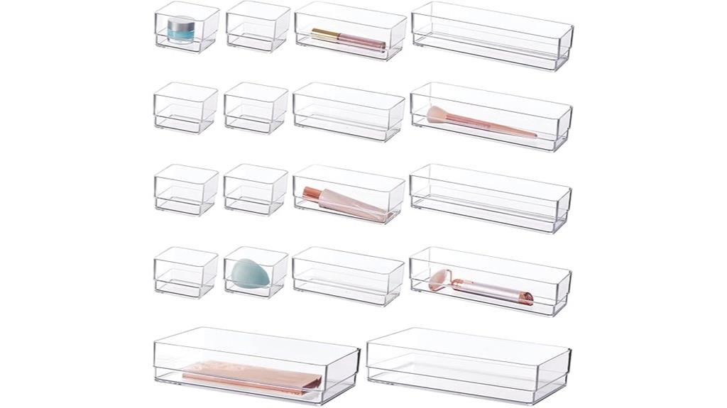 stackable clear drawer organizers