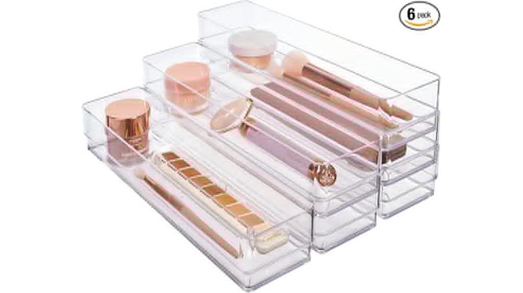 stackable clear drawer organizers