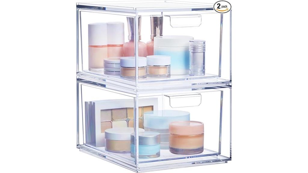 stackable clear plastic bins