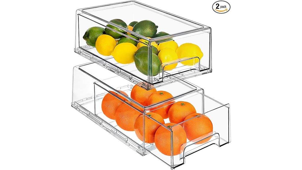 stackable fridge storage bins