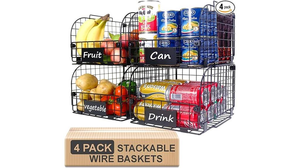 stackable organizing wire baskets