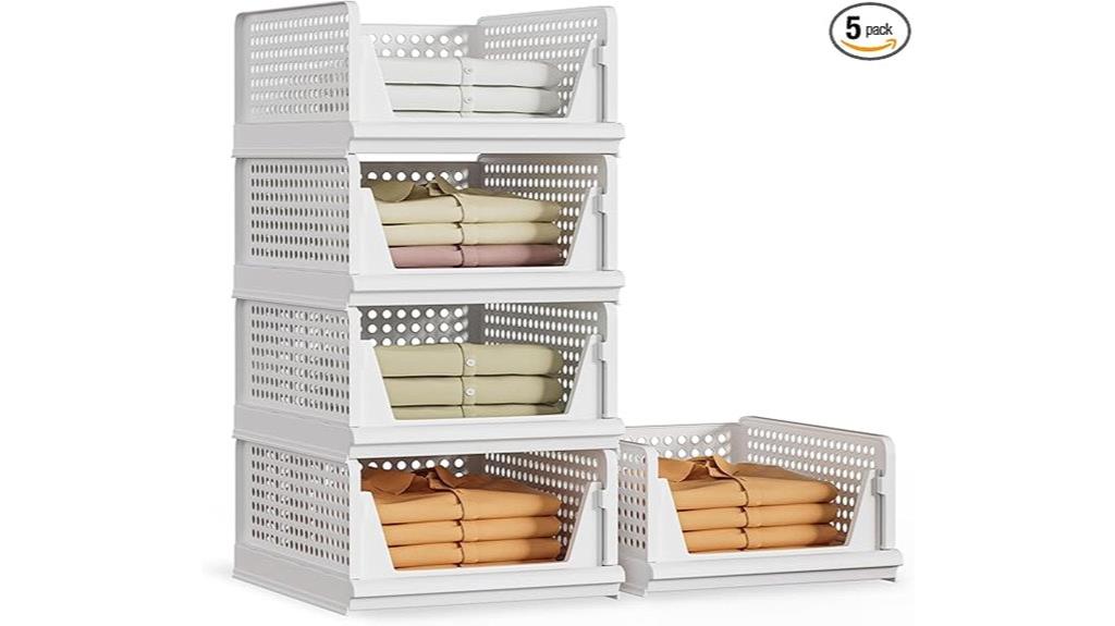 stackable plastic storage baskets