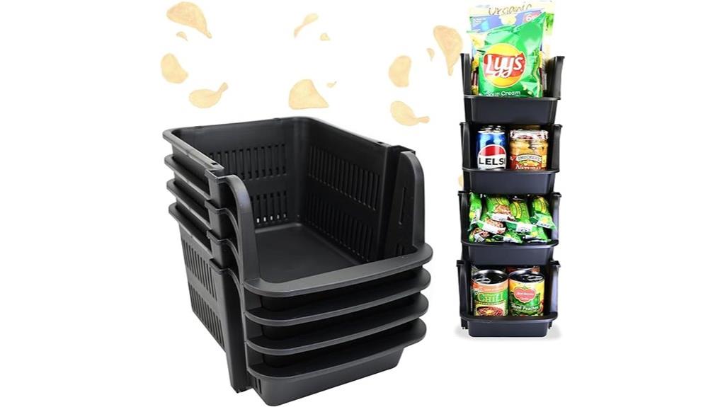 stackable plastic storage bins